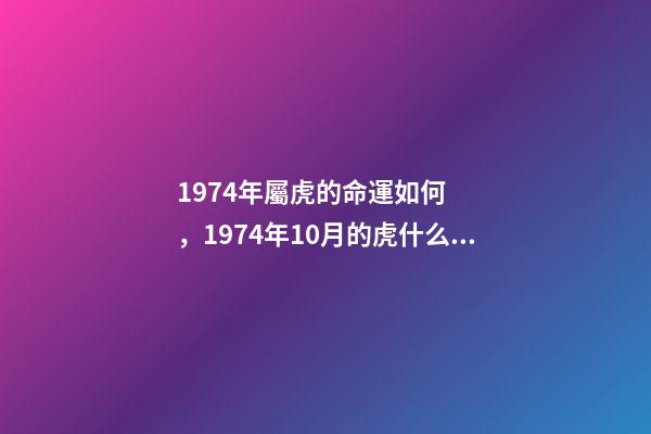 1974年屬虎的命運如何，1974年10月的虎什么命 74年屬虎人的命運，1974年屬虎的人是什么命-第1張-觀點-玄機派